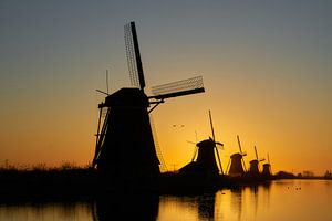 Lever de soleil à Kinderdijk