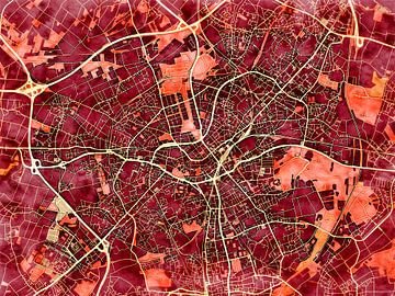 Karte von Mönchengladbach im stil 'Amber Autumn' von Maporia