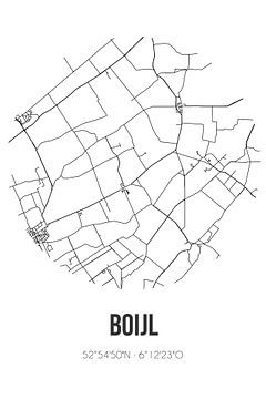 Boijl (Fryslan) | Map | Black and white by Rezona