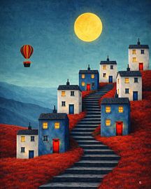 Mond und Ballon von vincenzomarzocchiartist