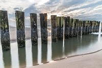 Breakwaters along the coast