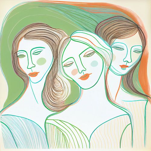 Dessin de trois femmes