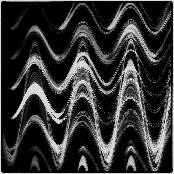 Geometrische Linien - marmoriert weiß von Christine Nöhmeier