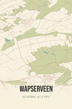 Vintage landkaart van Wapserveen (Drenthe) van MijnStadsPoster
