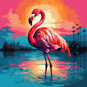 Flamingo Pop Art Poster Print van Niklas Maximilian