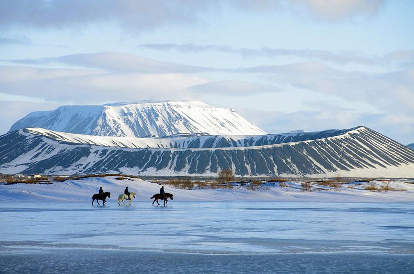 Reiter auf dem zugefrorenem See von Reinhard  Pantke