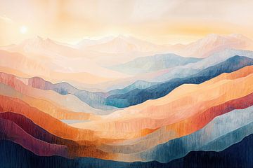 Fließende Berglandschaft in Pastell Nr. 5 von Studio BB