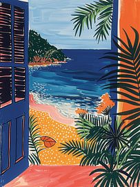 Doorkijkje naar zee van Artsy