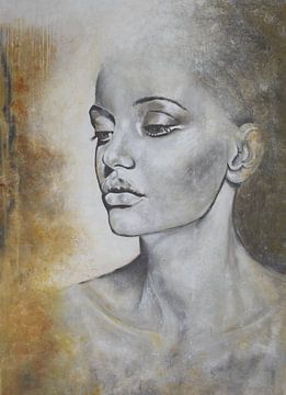 Portret Van Vrouw Schilderij "Woman Purity" van Schilderij op Maat XL