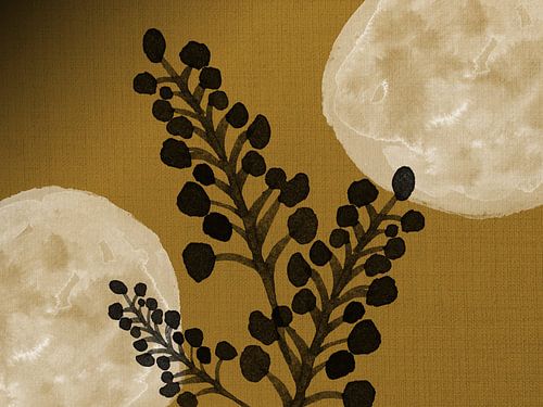 Zwarte takken op goud