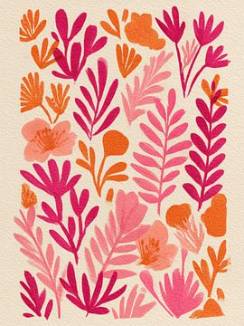 Botanisch Oranje en Roze van Gypsy Galleria