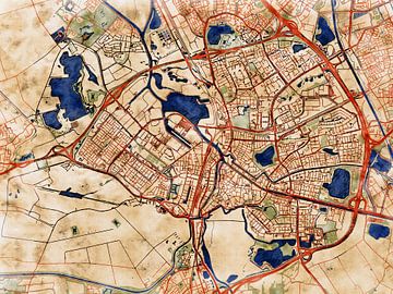 Kaart van Den Bosch in de stijl 'Serene Summer' van Maporia