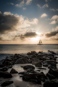 Coucher de soleil à Aruba sur Renske Spijkers