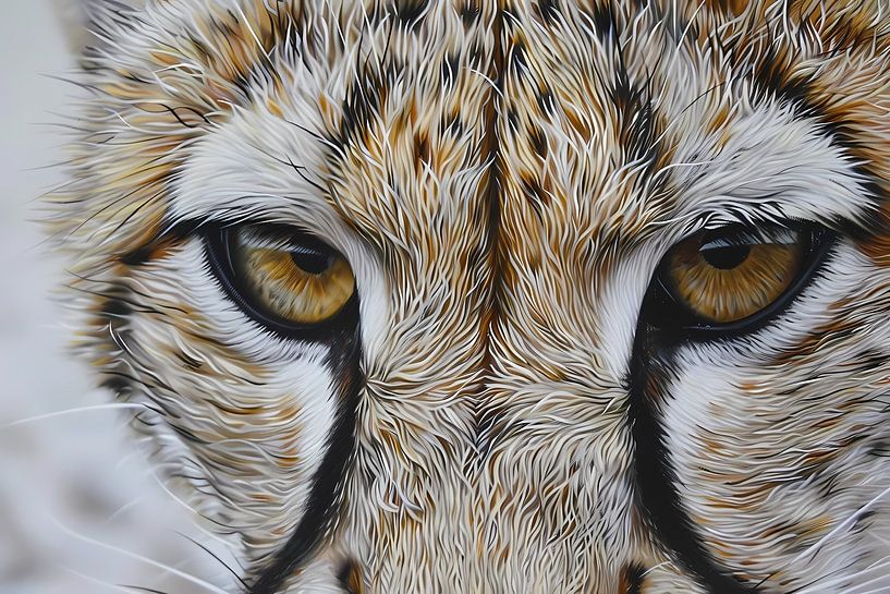 Intense close-up van een luipaard van Art & Soul Creations
