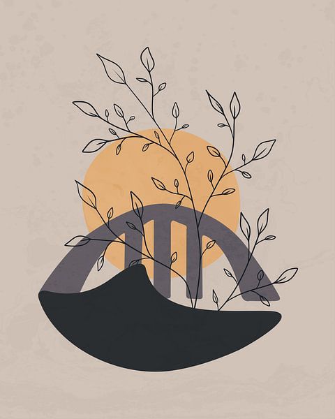 Paysage minimaliste avec un pont au bord d'un lac par Tanja Udelhofen