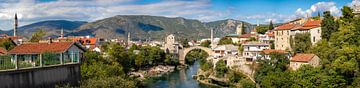 Stari Most - Mostar in Bosnie en Herzegovina (panoramafoto) van Patrick Fotografeert