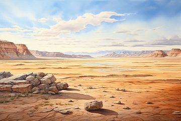 Mongolië Landschap van Abstract Schilderij
