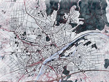 Kaart van Schweinfurt in de stijl 'White Winter' van Maporia