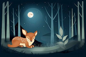 A fox in the moonlight by Christian Ovís
