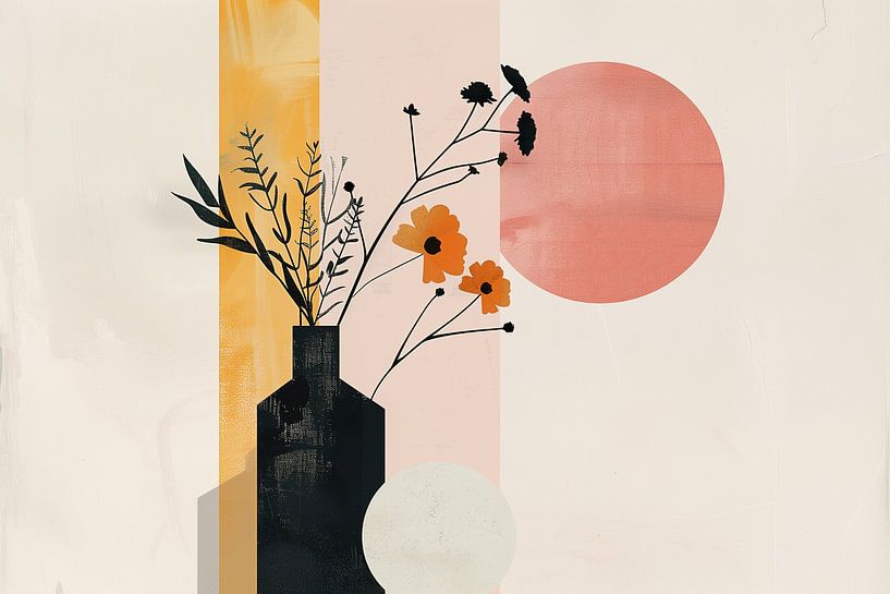 Vase abstract pastel by Bianca ter Riet
