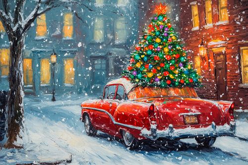 Weihnachtsauto Schnee