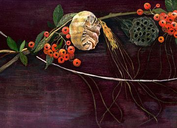 Still life with rowan berries by Claudia Gründler