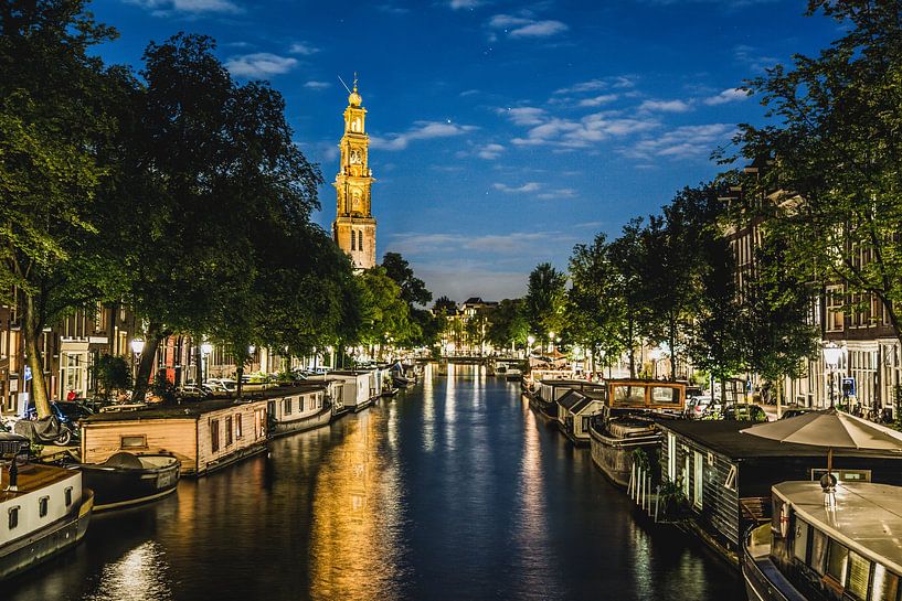 Jordaan in Richtung Westerkerk "Abend) von Charles Poorter