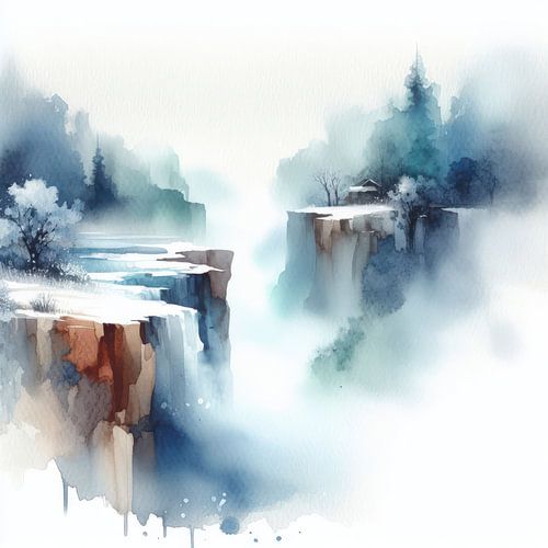 isolated house on the edge of a cliff