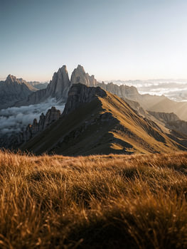 Seceda en automne – Affiche représentant le panorama montagneux des Dolomites