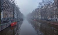 Herengracht Amsterdam mit Nebel. von Maurits van Hout Miniaturansicht