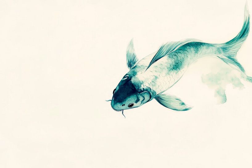 Les koïs dans l'eau - la douce élégance de la nature par Poster Art Shop