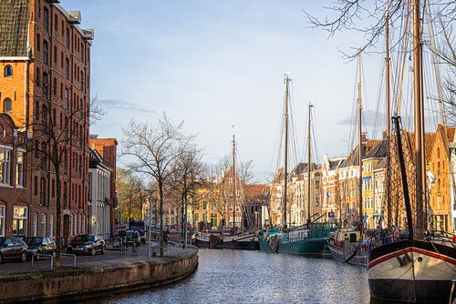 Namiddag zon Groningen oude haven