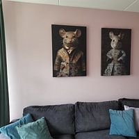 Klantfoto: Muis in ouderwetse kleding van Wall Wonder, op canvas