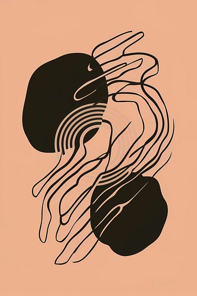 Hypnotiserende Abstracte Monochrome Lijnen van Art & Soul Creations