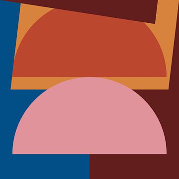 Abstrakte geometrische Formen in Retro-Farbpalette von Dina Dankers