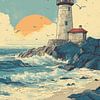 Un phare au coucher du soleil sur Pixelbull Design