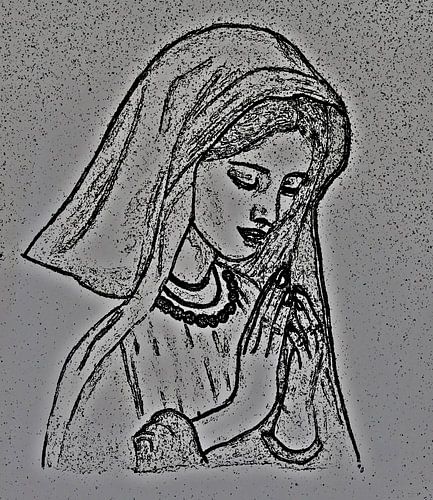 Betende Nonne ( Zeichnung )