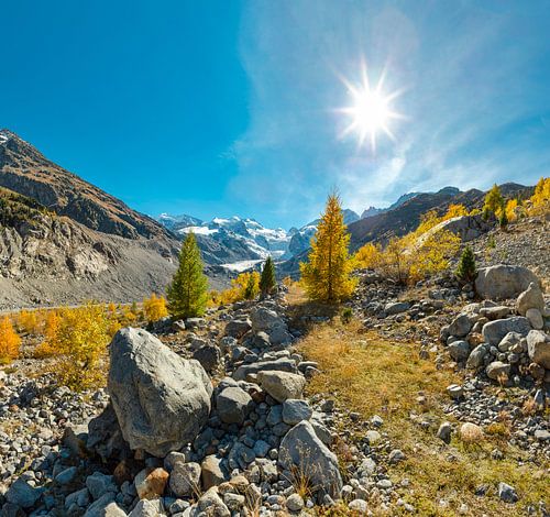 Morteratsch gletsjer, Pontresina, Graubünden, Engadin, Zwitserland