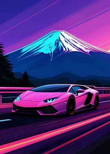 sportwagen in Fuji Mountain