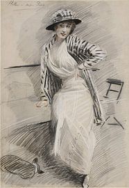 Paul César Helleu - Madame Paris sitzt auf einer Bank (1915) von Peter Balan