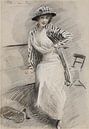 Paul César Helleu - Madame Paris zit op een bankje (1915) van Peter Balan thumbnail