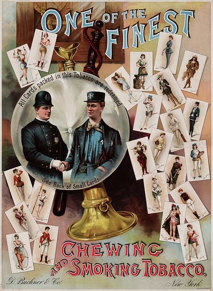 American old poster about chewing tobacco and tobacco from 1890 by Atelier Liesjes