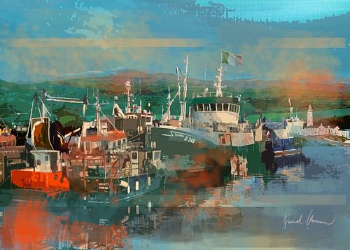 Irische Hafenszenerie