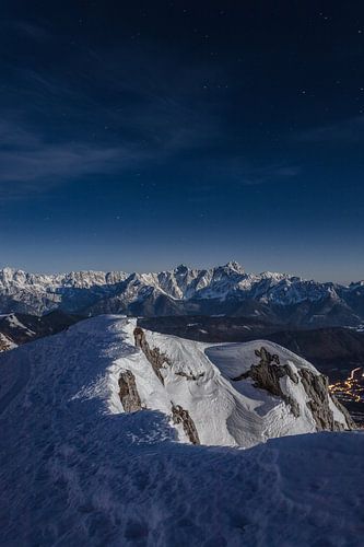 Nightly winter landscape in Carinthia