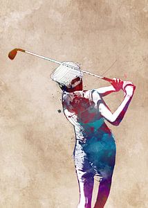 Joueur de golf 6 sport #golf #sport sur JBJart Justyna Jaszke