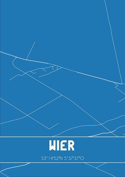 Blueprint | Map | Wier (Fryslan) by Prints of Place