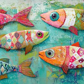 Buntes Sardinenfischer-Panorama von TheXclusive Art