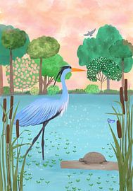 Serene Heron Haven by Aliya Putrus