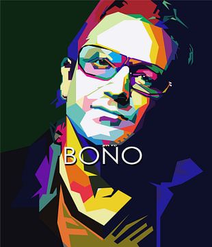 Bono U2 Zanger Retro Pop Art WPAP van Fariza Abdurrazaq