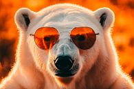 Polar bear with sunglasses before sunset by Poster Art Shop thumbnail
